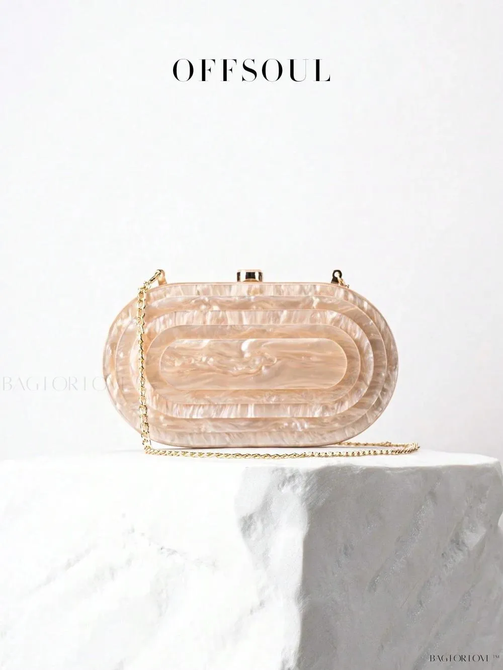 BagForLove - Marble Patterned Shoulder Bag for Sophisticated Ladies