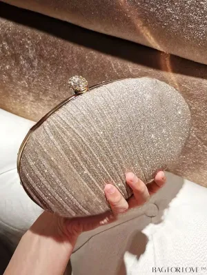BagForLove - Mini Rhinestone-Embroidered Glam Box Bag with Glitter Accents