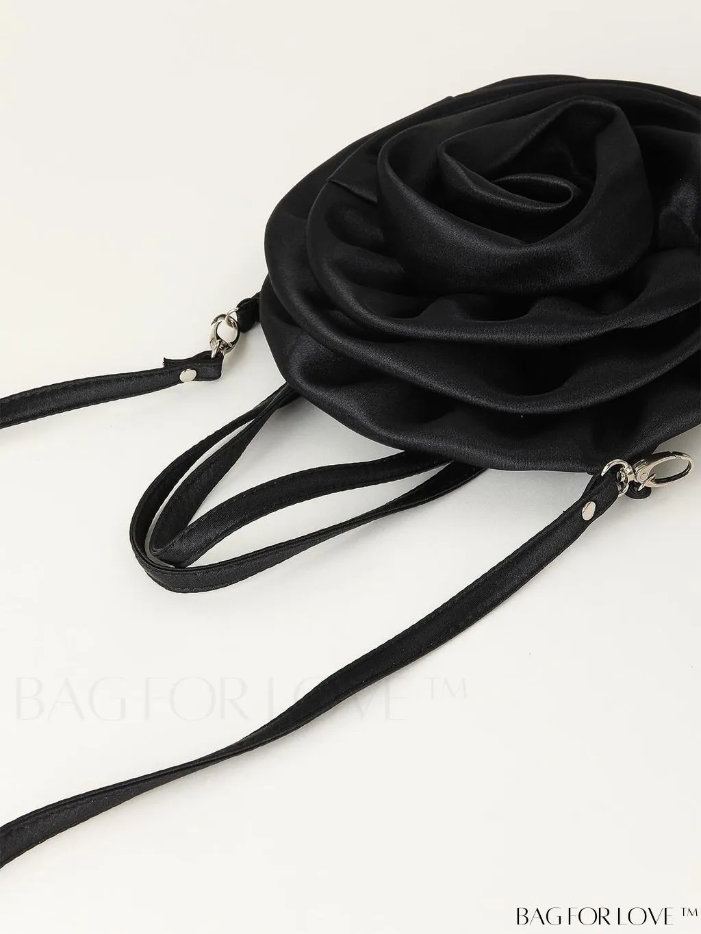 BagForLove - Satin 3D Flower Clutch Handbag: Elegant and Romantic for Parties, Weddings, and Evening Events
