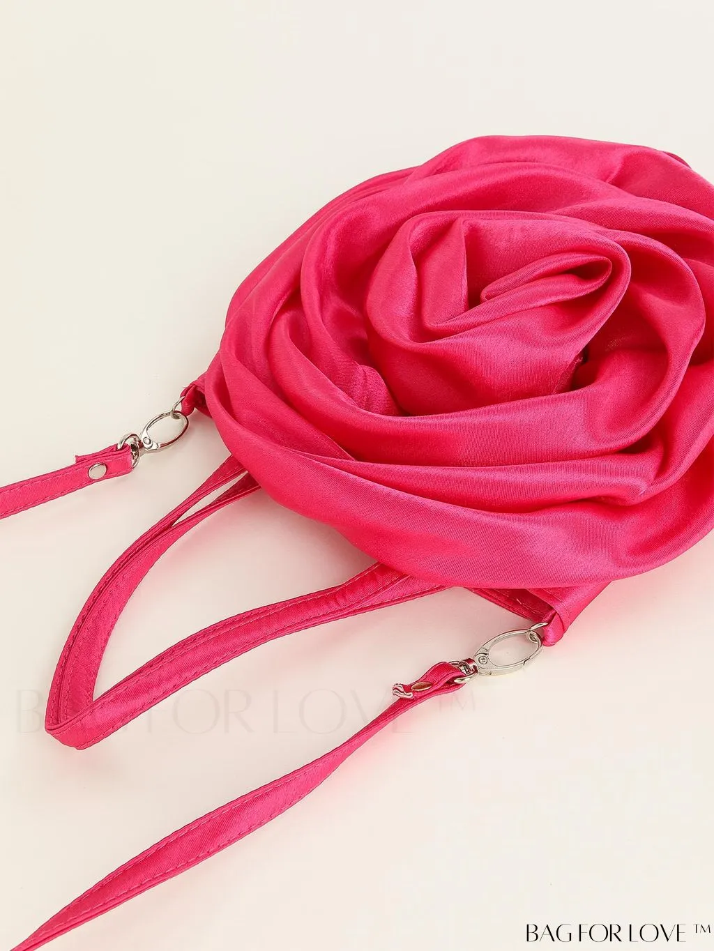BagForLove - Satin 3D Flower Clutch Handbag: Elegant and Romantic for Parties, Weddings, and Evening Events