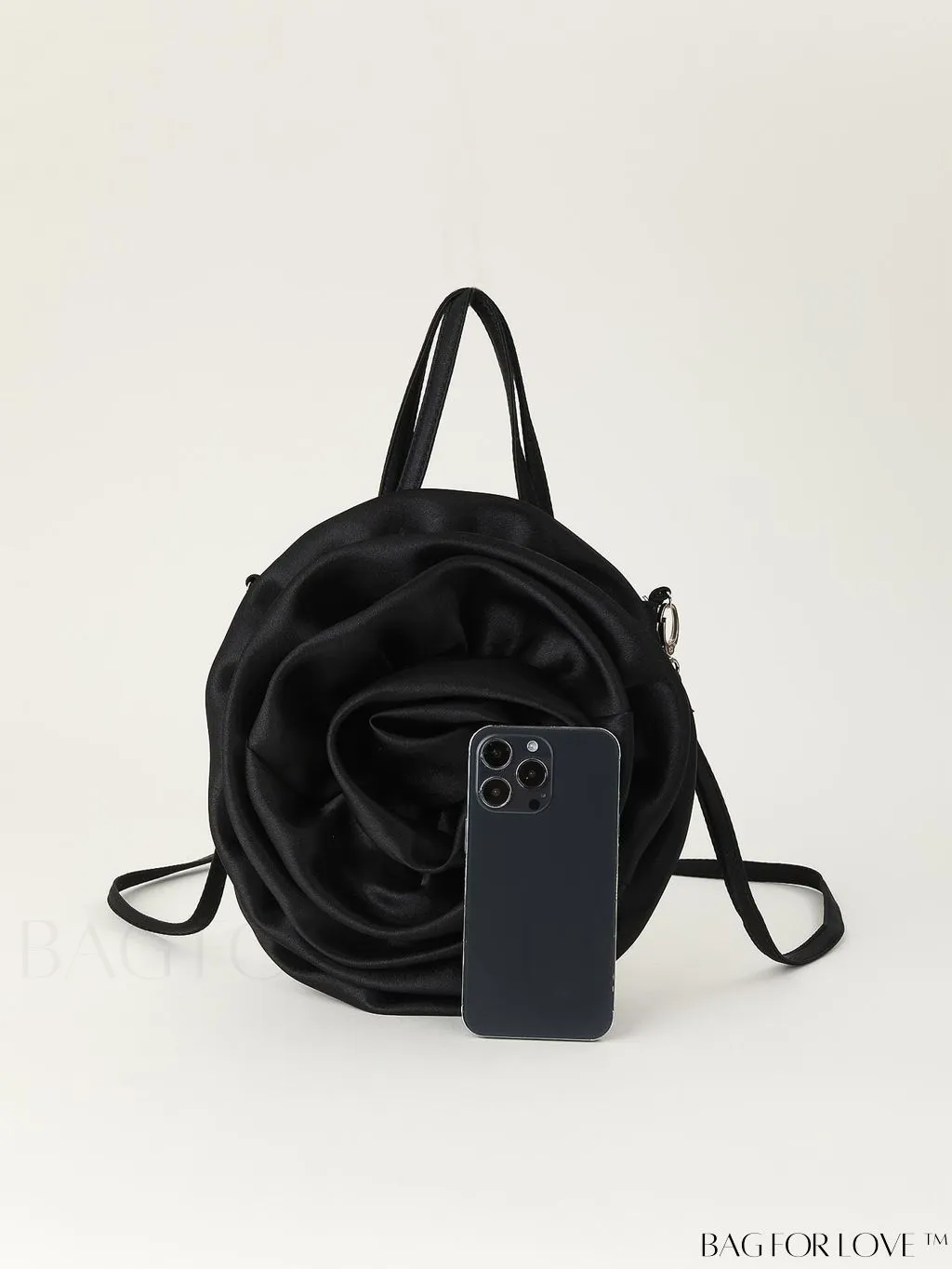 BagForLove - Satin 3D Flower Clutch Handbag: Elegant and Romantic for Parties, Weddings, and Evening Events