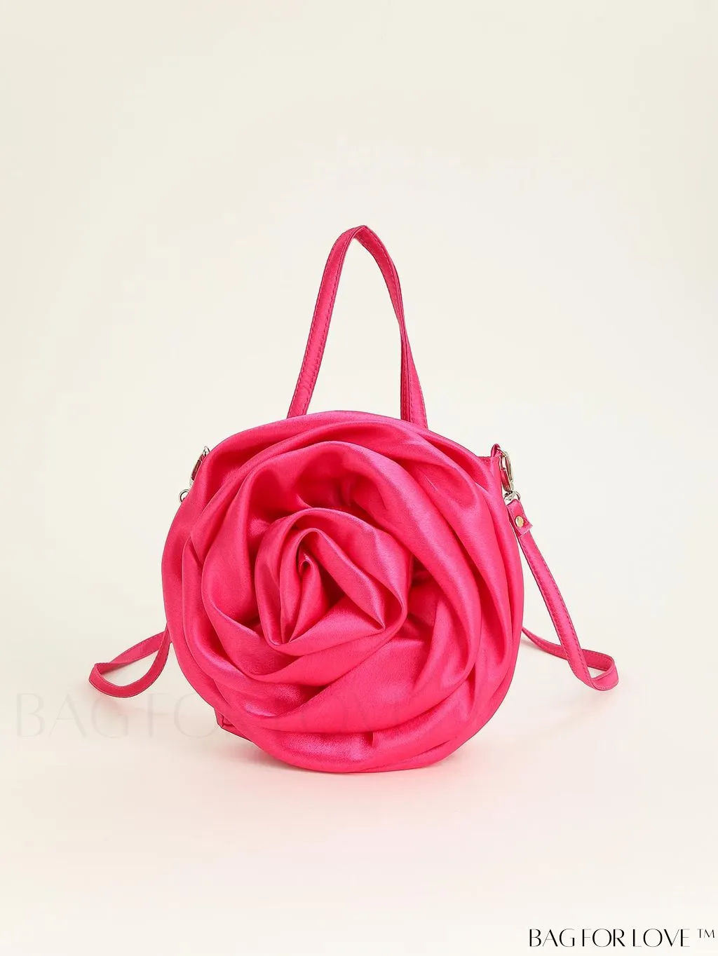 BagForLove - Satin 3D Flower Clutch Handbag: Elegant and Romantic for Parties, Weddings, and Evening Events