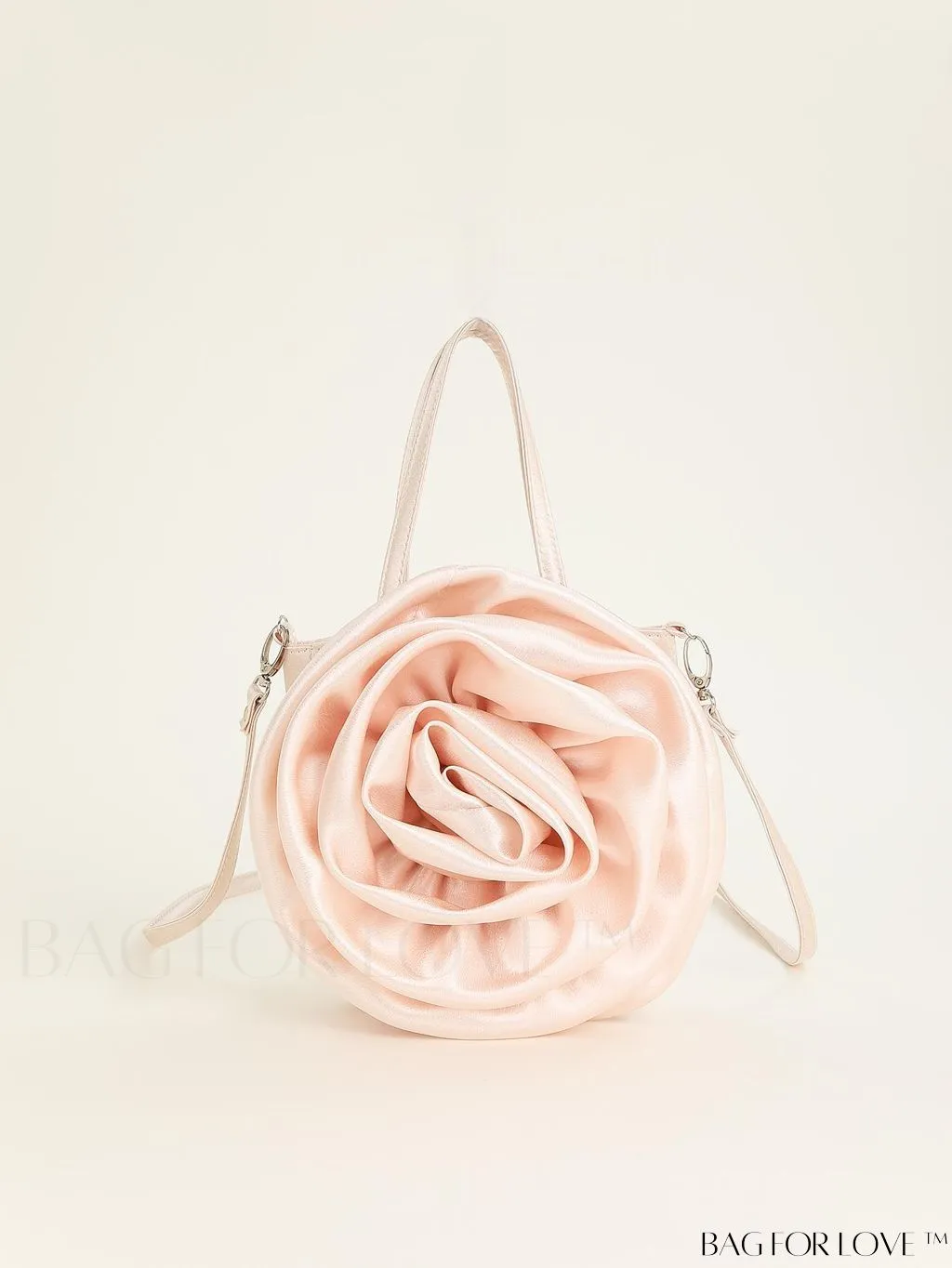 BagForLove - Satin 3D Flower Clutch Handbag: Elegant and Romantic for Parties, Weddings, and Evening Events