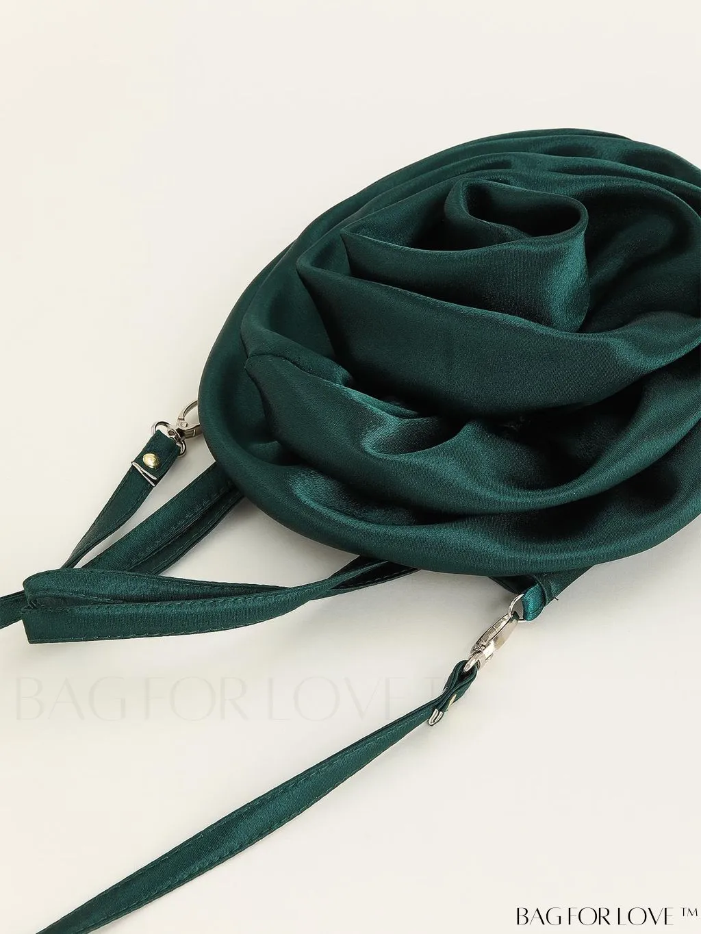 BagForLove - Satin 3D Flower Clutch Handbag: Elegant and Romantic for Parties, Weddings, and Evening Events