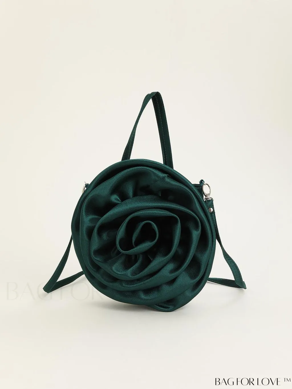 BagForLove - Satin 3D Flower Clutch Handbag: Elegant and Romantic for Parties, Weddings, and Evening Events