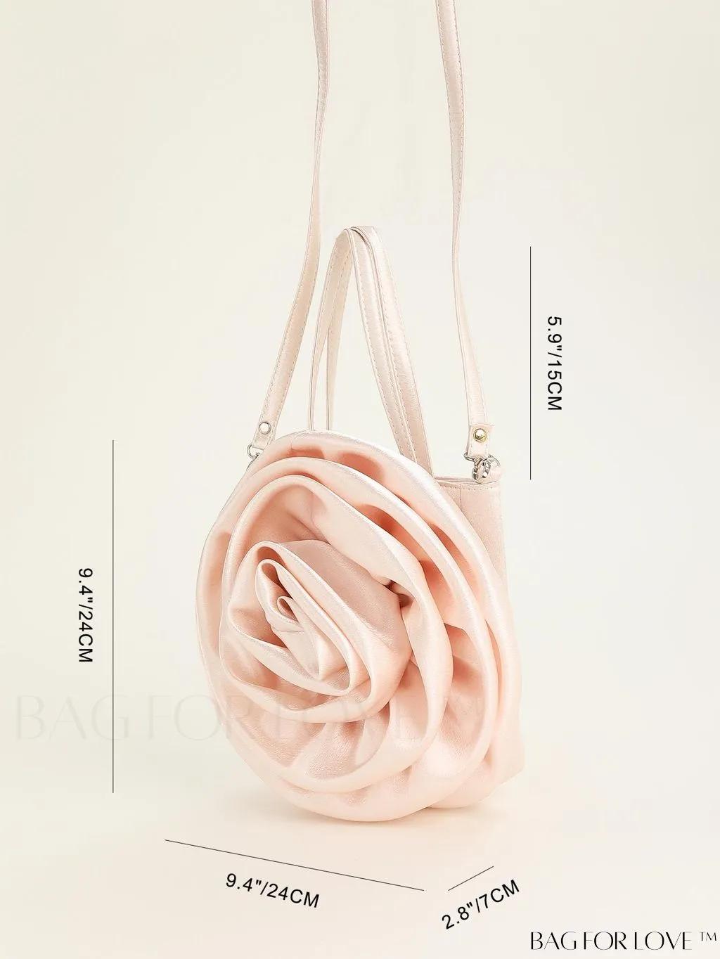 BagForLove - Satin 3D Flower Clutch Handbag: Elegant and Romantic for Parties, Weddings, and Evening Events