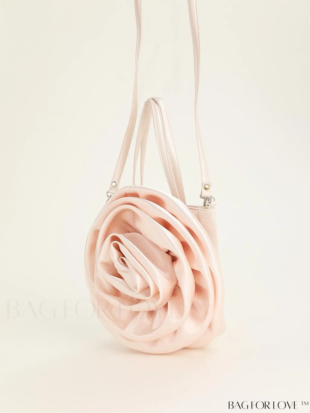 BagForLove - Satin 3D Flower Clutch Handbag: Elegant and Romantic for Parties, Weddings, and Evening Events