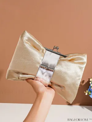 BagForLove - Satin Kiss Lock Evening Bag with Elegant Bow Design