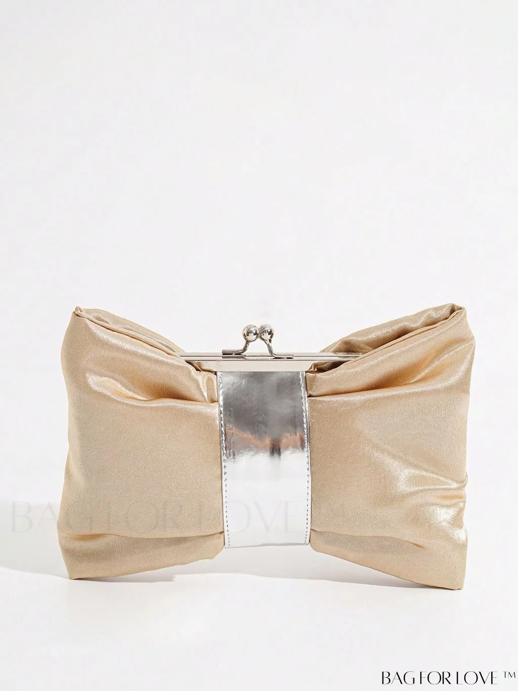 BagForLove - Satin Kiss Lock Evening Bag with Elegant Bow Design