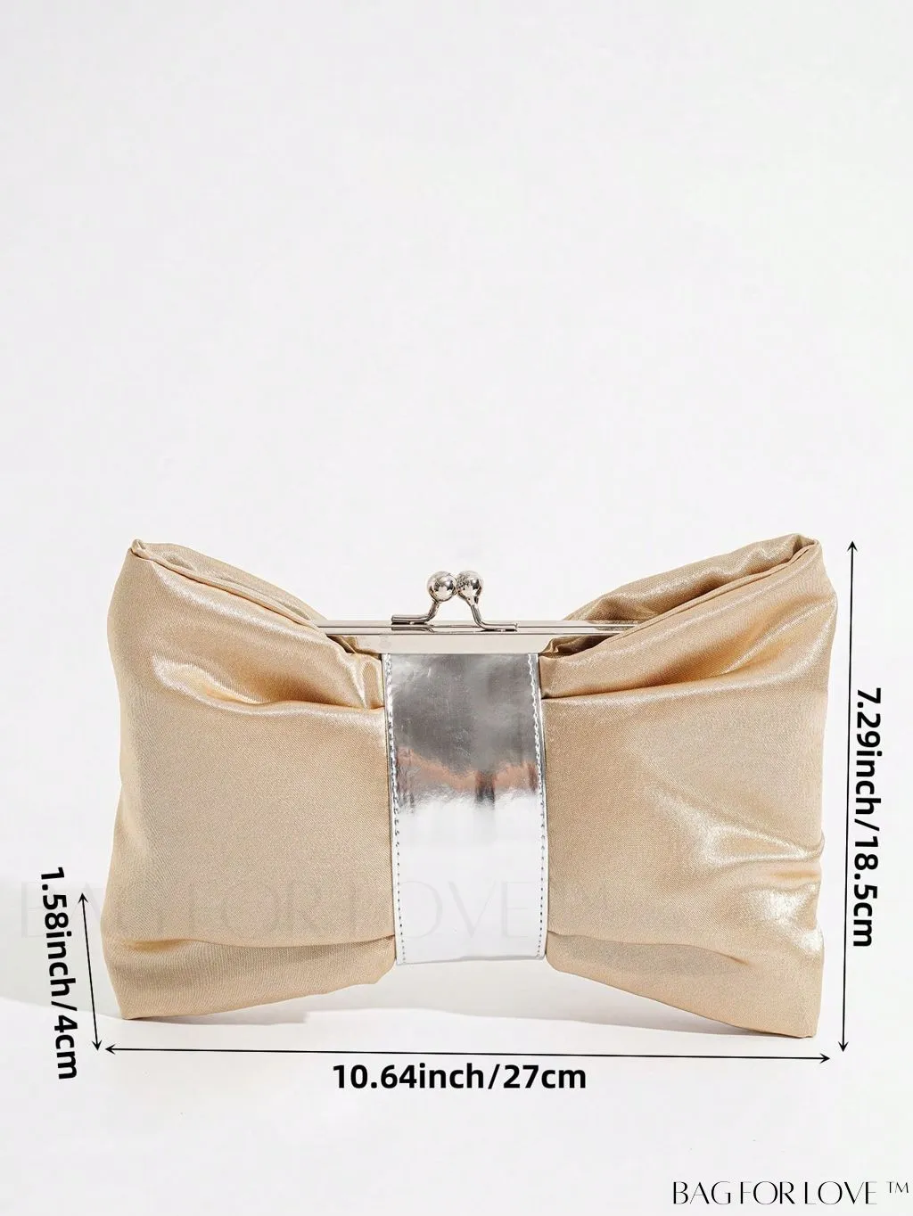 BagForLove - Satin Kiss Lock Evening Bag with Elegant Bow Design