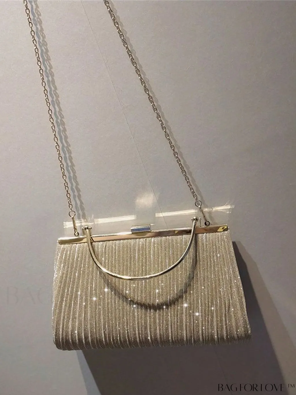 BagForLove - Stylish Pleated Glitter Square Bag for an Alluring Look