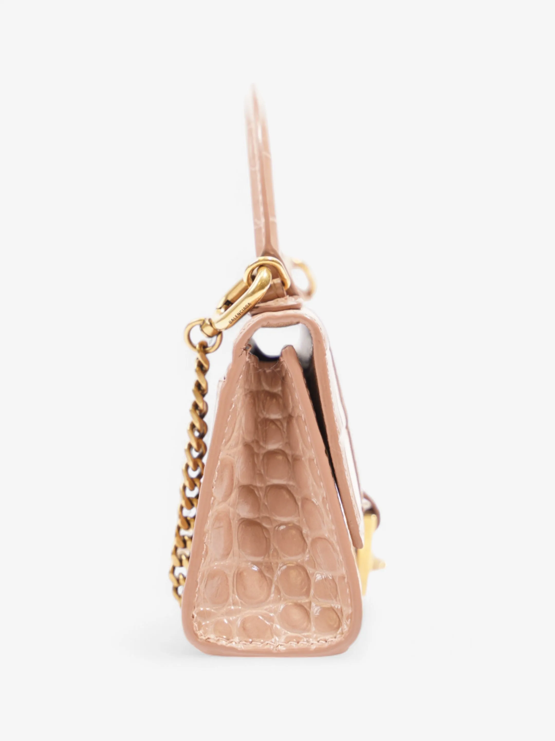 Balenciaga Hourglass Nude Embossed Leather XS