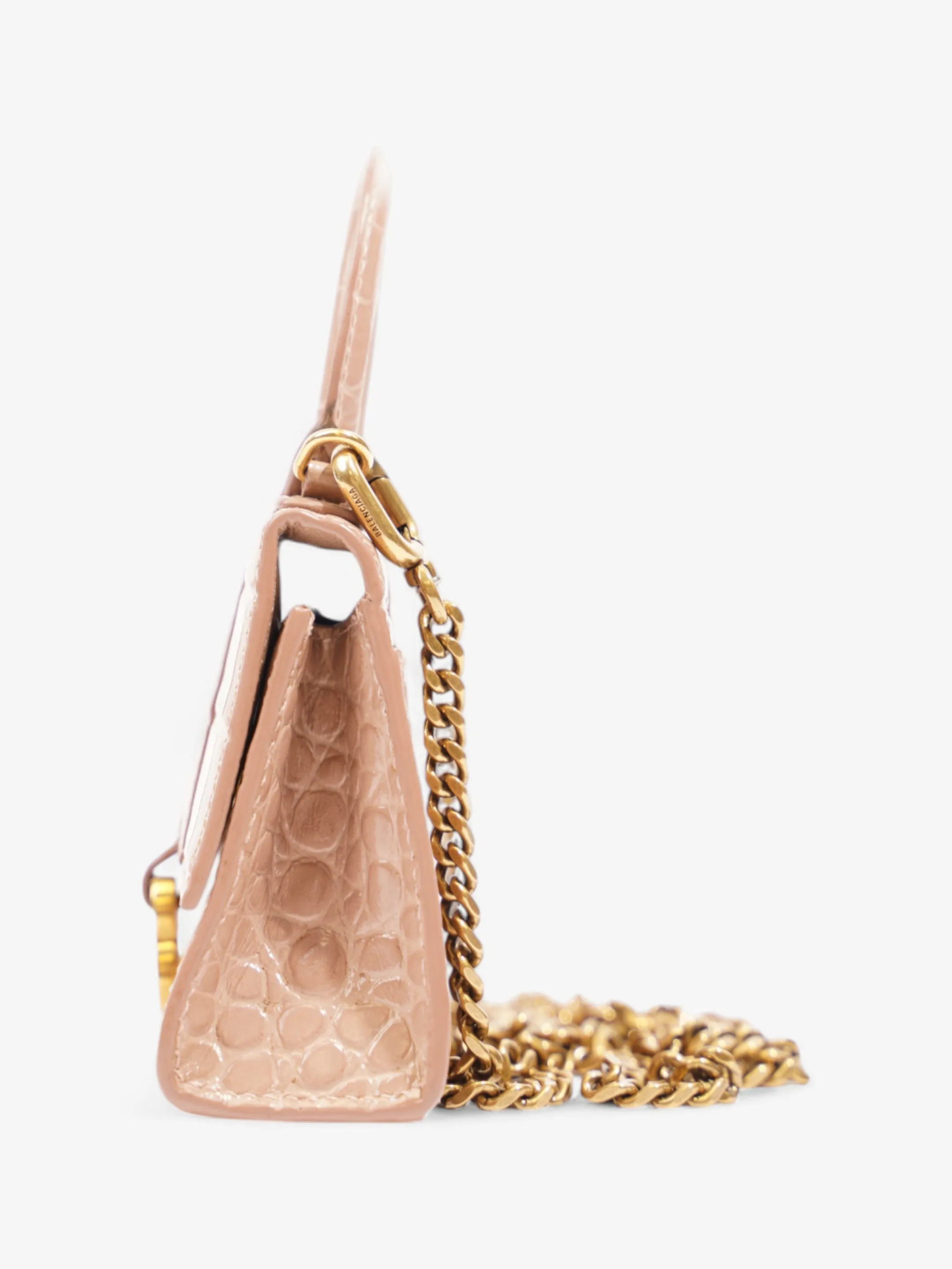 Balenciaga Hourglass Nude Embossed Leather XS