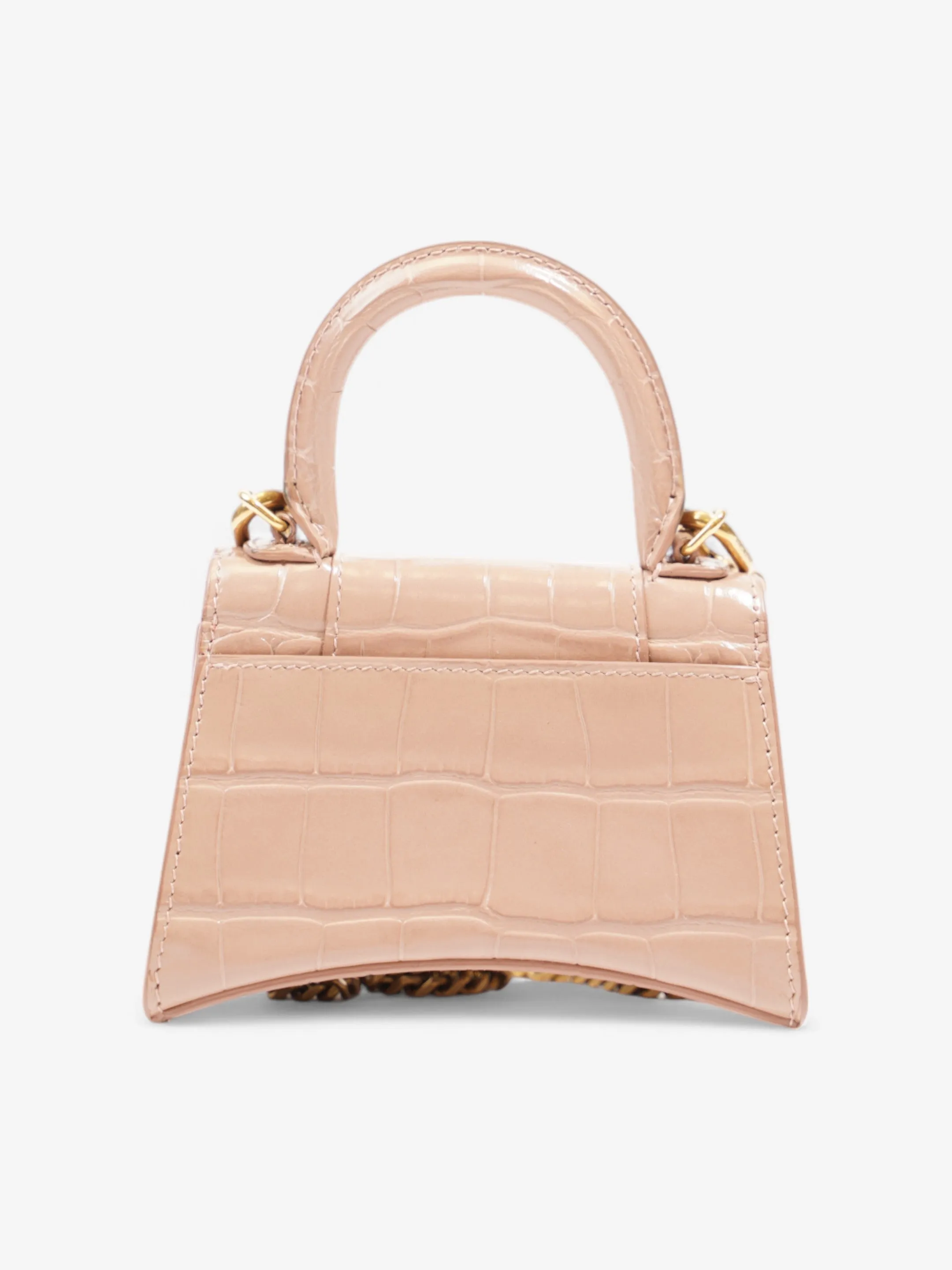 Balenciaga Hourglass Nude Embossed Leather XS
