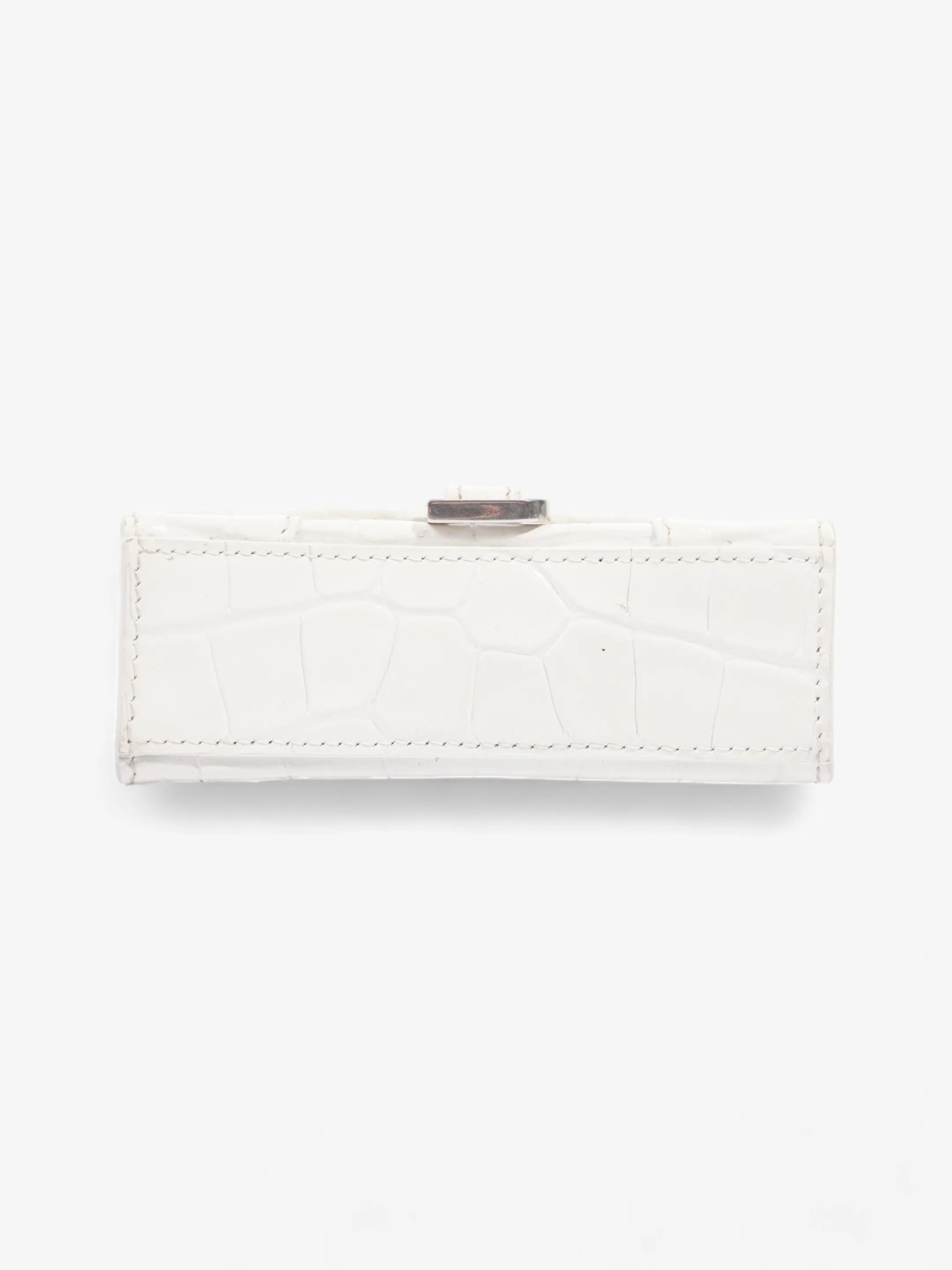 Balenciaga Hourglass White Embossed Leather Mini