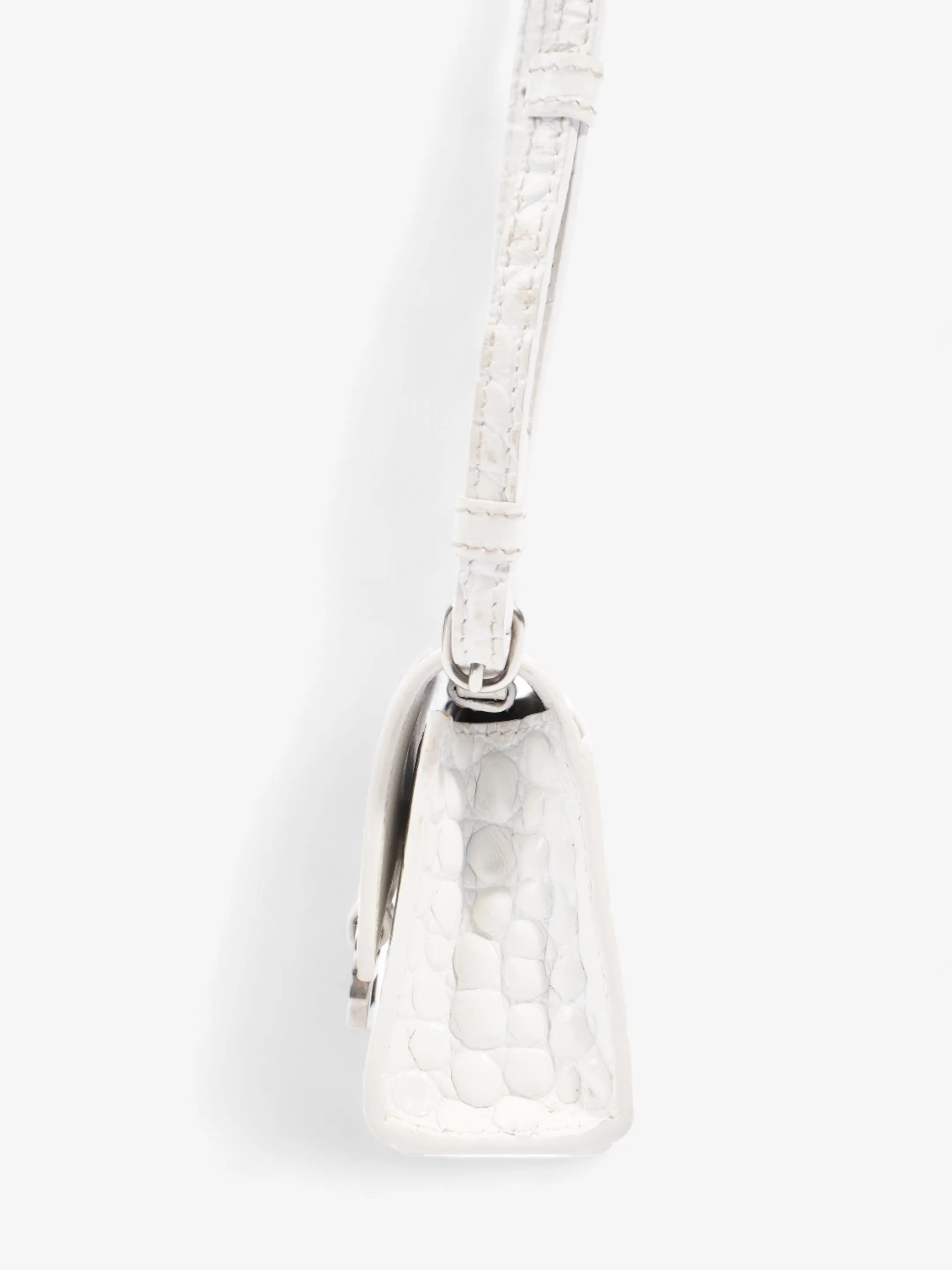 Balenciaga Hourglass White Embossed Leather Mini