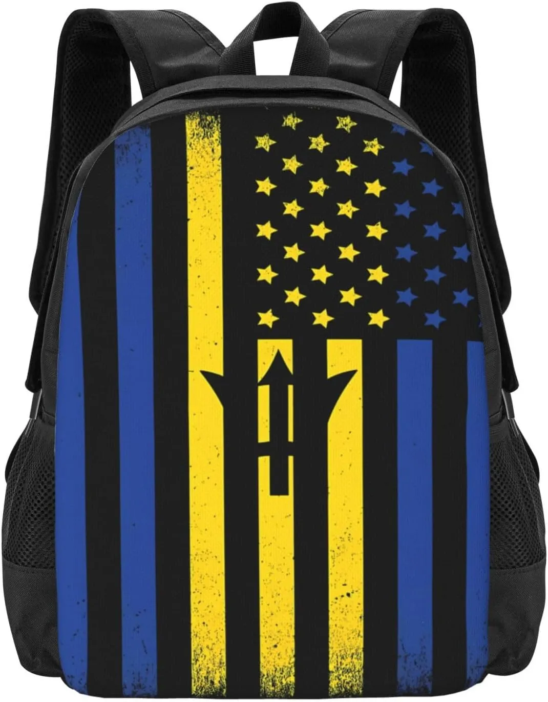 Barbadian American Flag Casual Backpacks Large Capacity Backpack Laptop Rucksack Sport Daypack Commuter Bags with Adjustable Strap for Traveling Camping