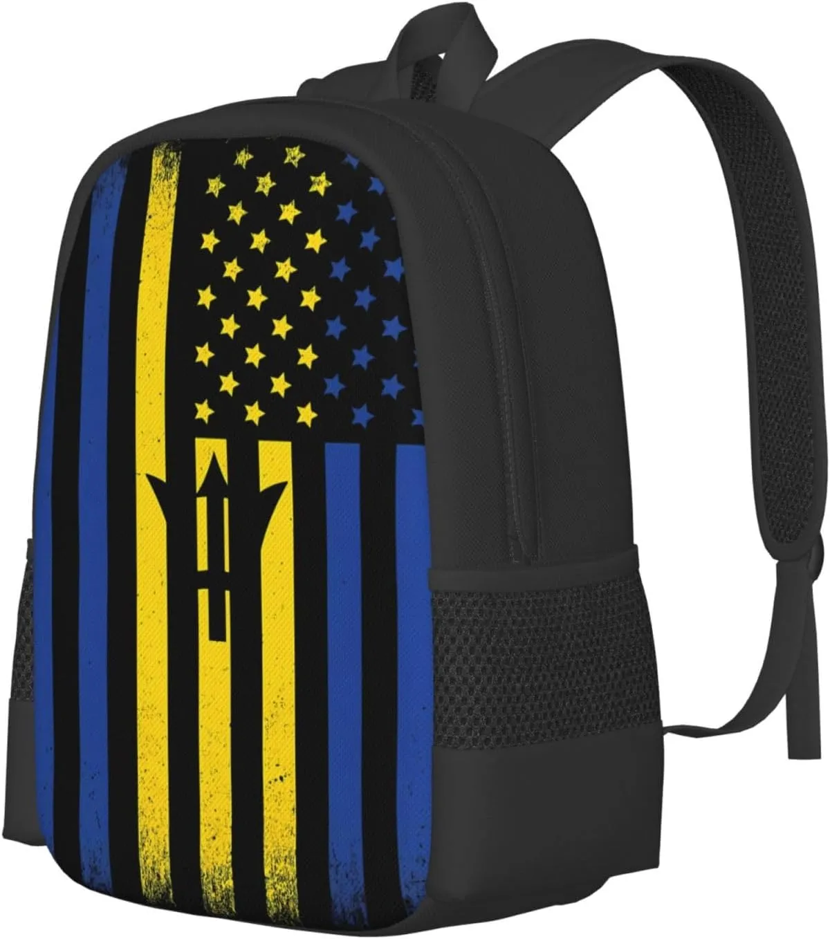Barbadian American Flag Casual Backpacks Large Capacity Backpack Laptop Rucksack Sport Daypack Commuter Bags with Adjustable Strap for Traveling Camping