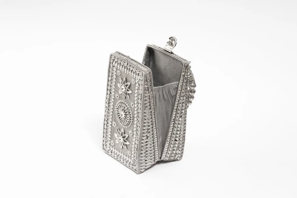 Beaded Rectangle-Triangle Fusion Bridal Clutch