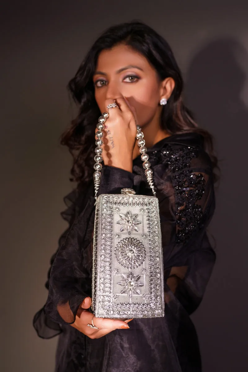 Beaded Rectangle-Triangle Fusion Bridal Clutch