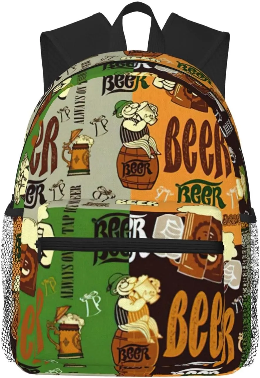 Beer print Lightweight and comfortable backpack Casual Laptop Backpack for Travel Hiking