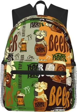 Beer print Lightweight and comfortable backpack Casual Laptop Backpack for Travel Hiking
