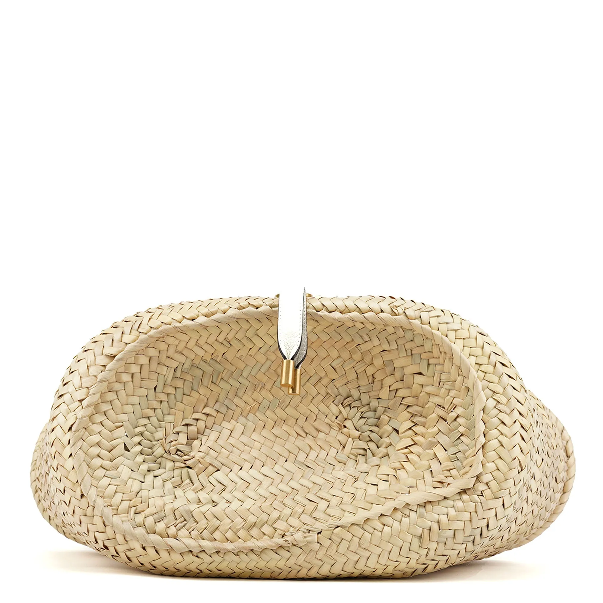 Beige White Marcie Basket Bag