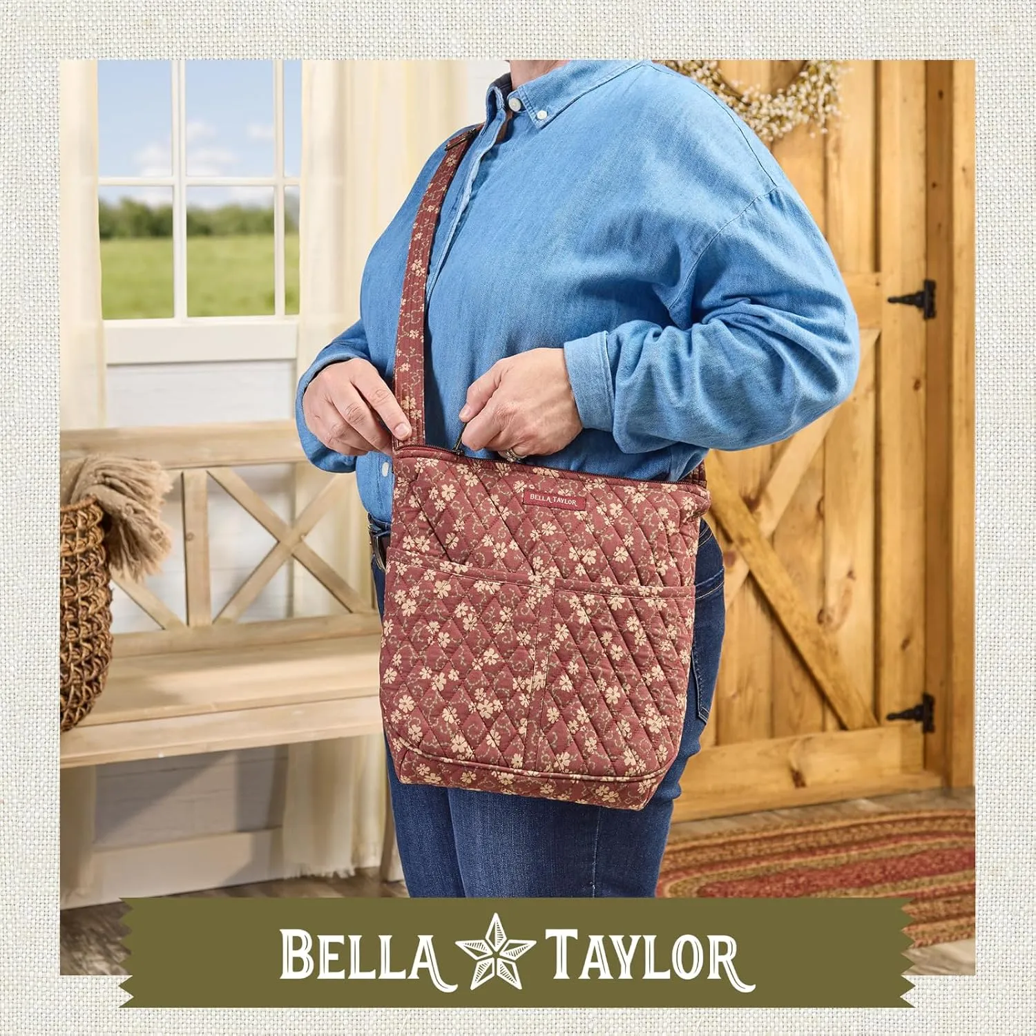 Bella Taylor Hipster Crossbody Purse for Women | Medium Size Shoulder Bag with Adjustable Strap
