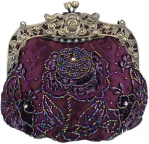 Belsen Women's Vintage Beaded Sequin Flower Evening Handbags