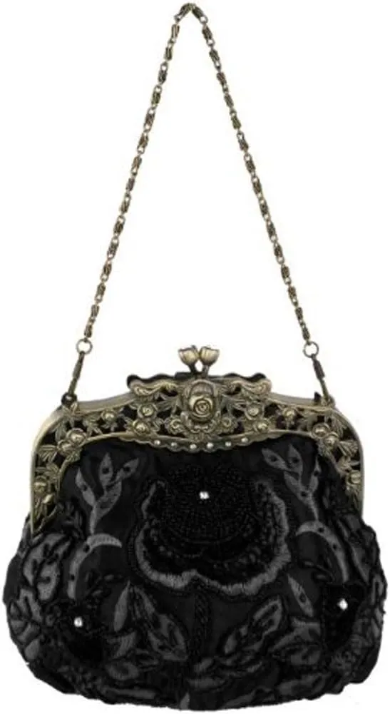 Belsen Women's Vintage Beaded Sequin Flower Evening Handbags