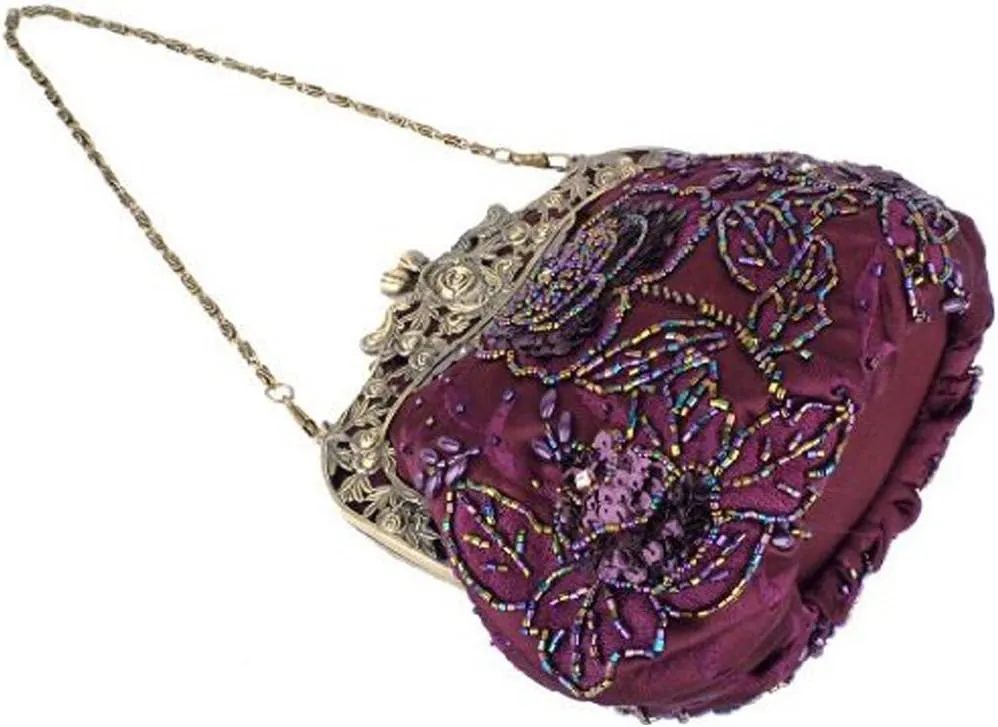 Belsen Women's Vintage Beaded Sequin Flower Evening Handbags