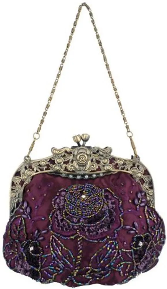 Belsen Women's Vintage Beaded Sequin Flower Evening Handbags