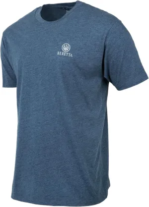 Beretta Men's Horizon SS Casual Durable Active Wear Ribbed Crew Neck Logo Print Double Needle Hems Short Sleeve T-Shirt