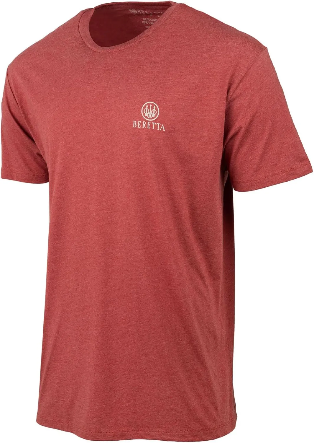 Beretta Men's Horizon SS Casual Durable Active Wear Ribbed Crew Neck Logo Print Double Needle Hems Short Sleeve T-Shirt