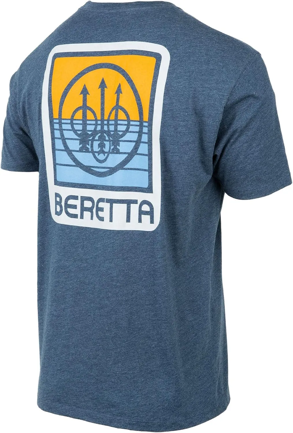 Beretta Men's Horizon SS Casual Durable Active Wear Ribbed Crew Neck Logo Print Double Needle Hems Short Sleeve T-Shirt