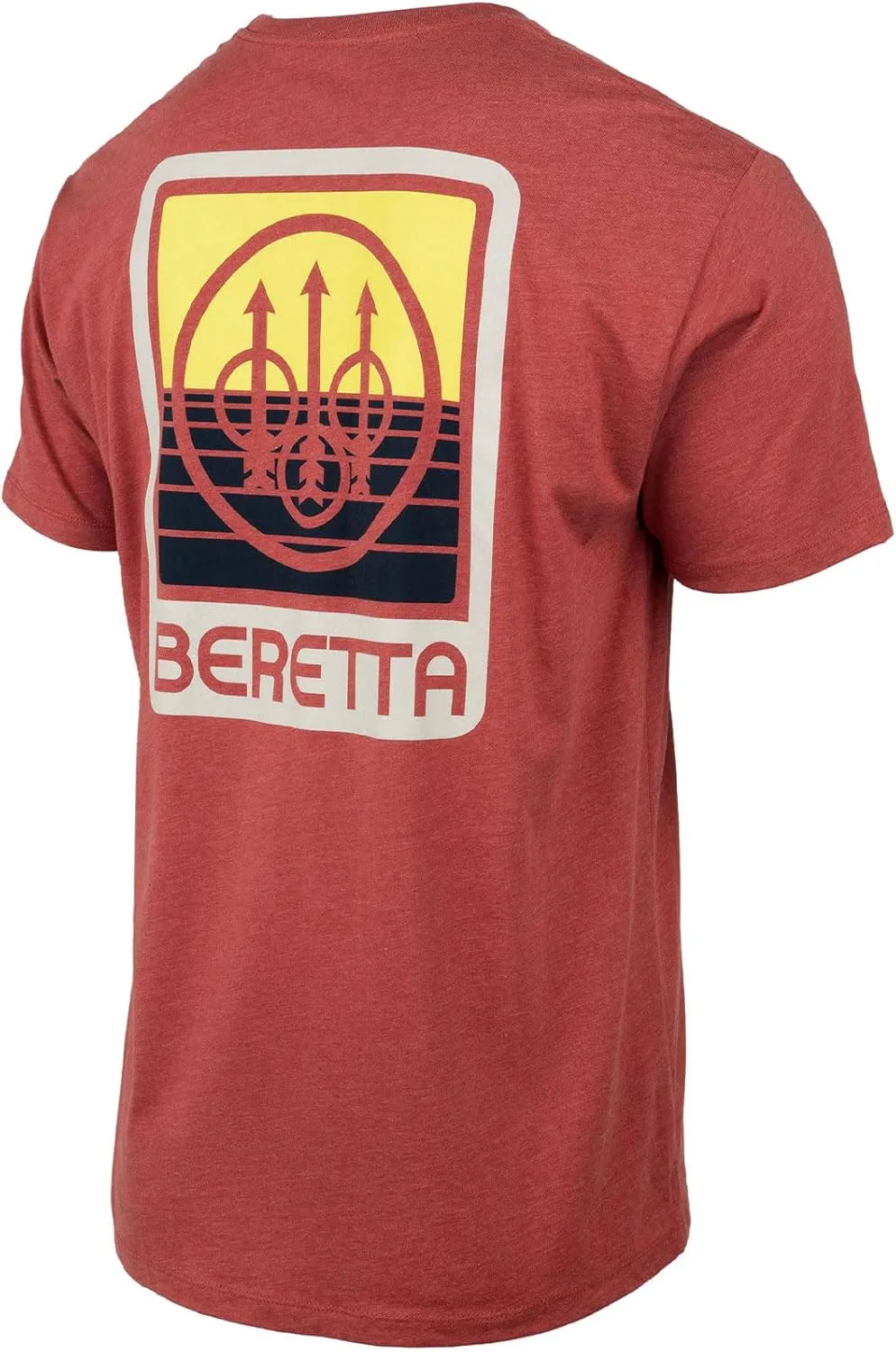 Beretta Men's Horizon SS Casual Durable Active Wear Ribbed Crew Neck Logo Print Double Needle Hems Short Sleeve T-Shirt