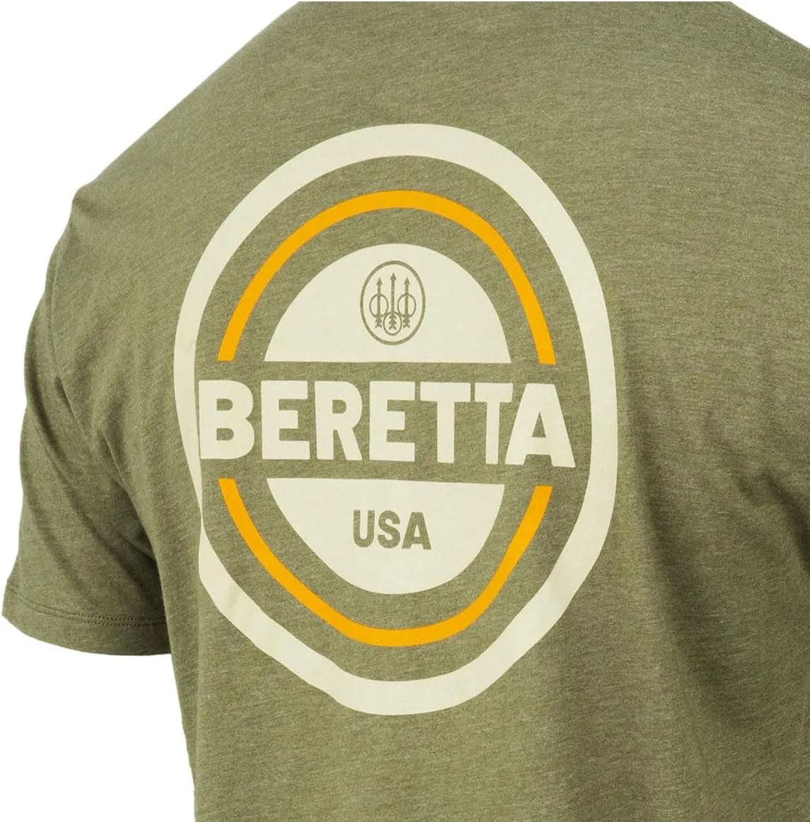 Beretta Men's USA 2.0 Durable Comfortable Fit Ribbed Crew Neck Logo Print Short Sleeve Active T-Shirt with Double-Needle Hem