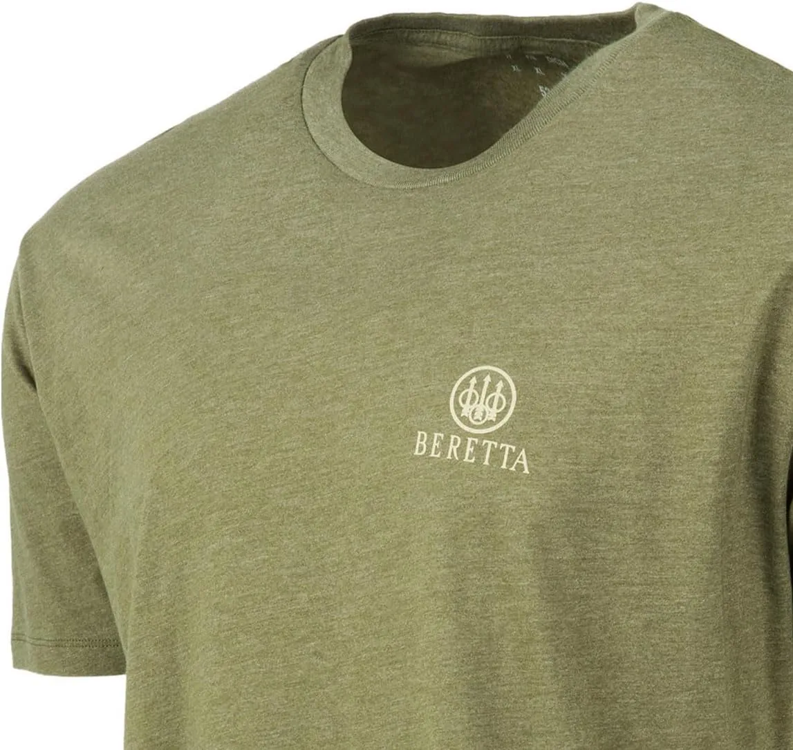 Beretta Men's USA 2.0 Durable Comfortable Fit Ribbed Crew Neck Logo Print Short Sleeve Active T-Shirt with Double-Needle Hem