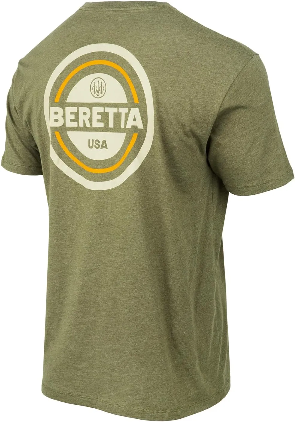 Beretta Men's USA 2.0 Durable Comfortable Fit Ribbed Crew Neck Logo Print Short Sleeve Active T-Shirt with Double-Needle Hem