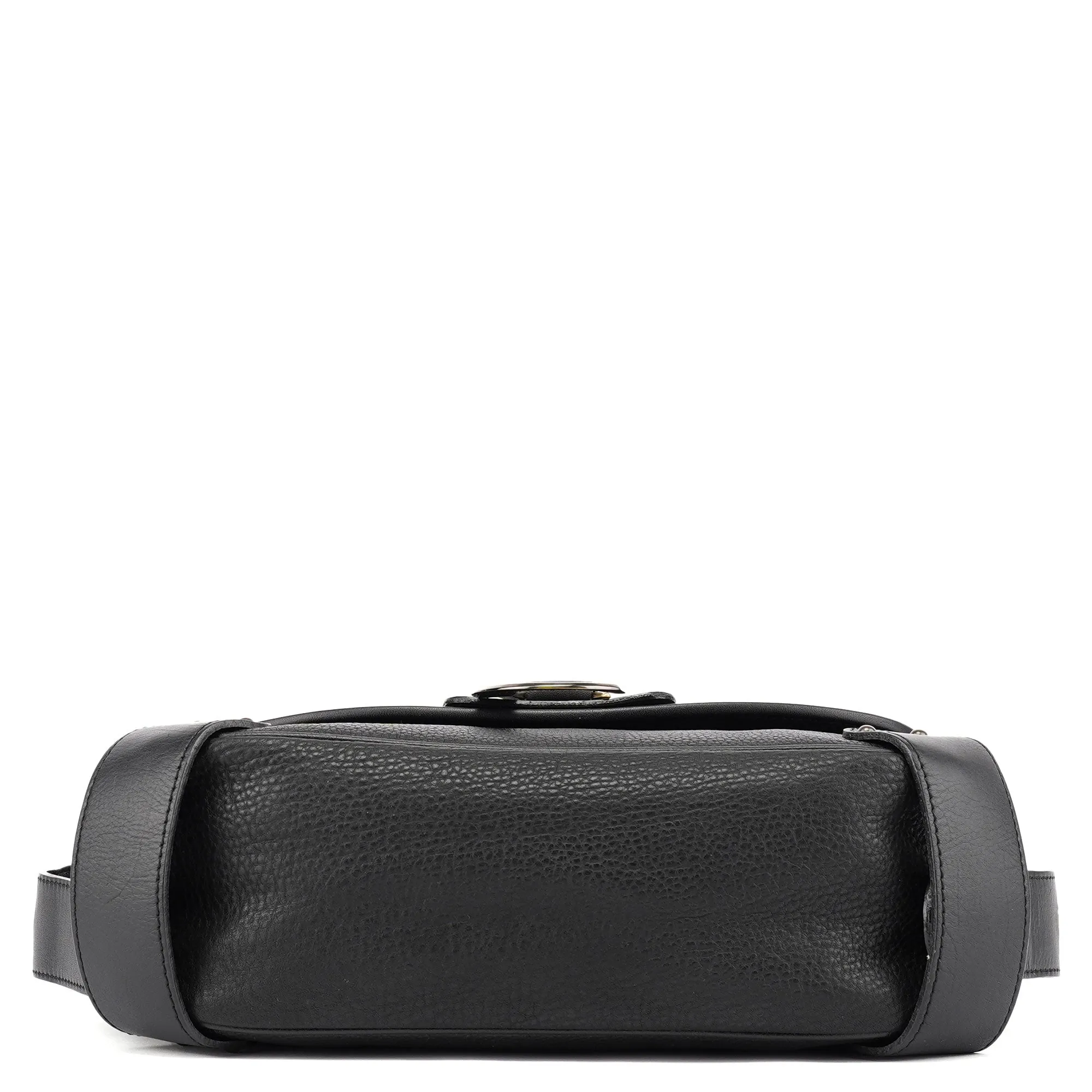 Black Leather C Crossbody Bag