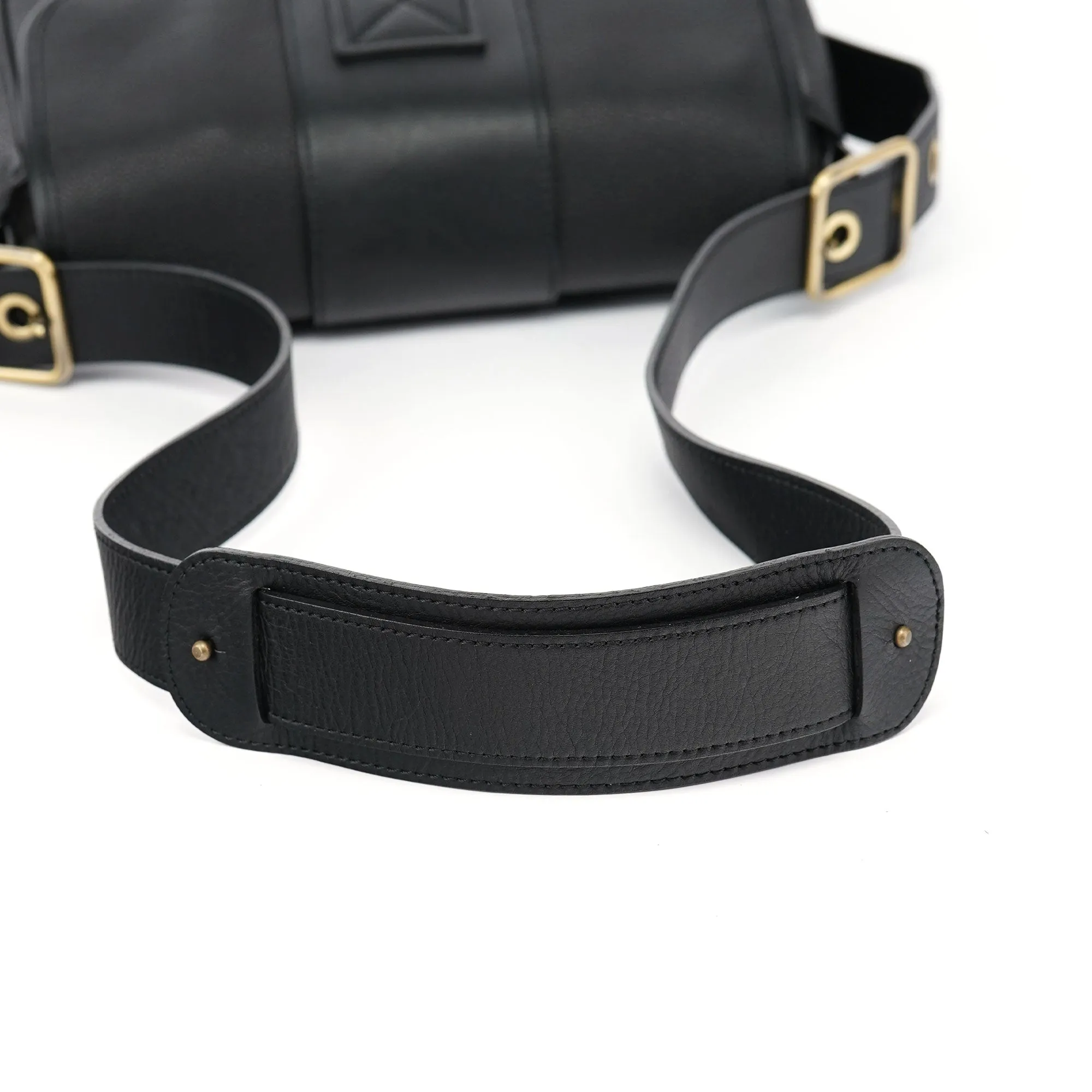 Black Leather C Crossbody Bag