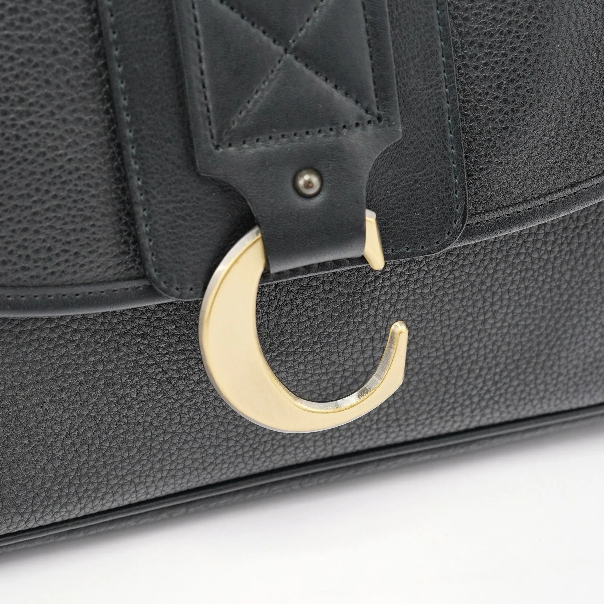 Black Leather C Crossbody Bag