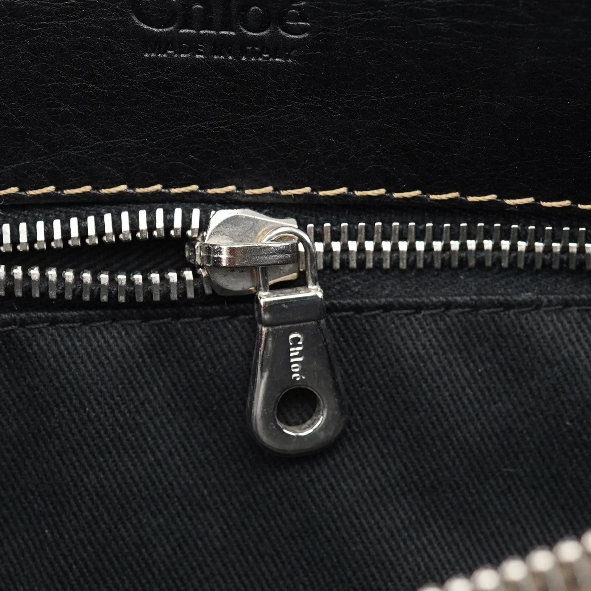 Black Leather Edith 2-Way Tote Bag