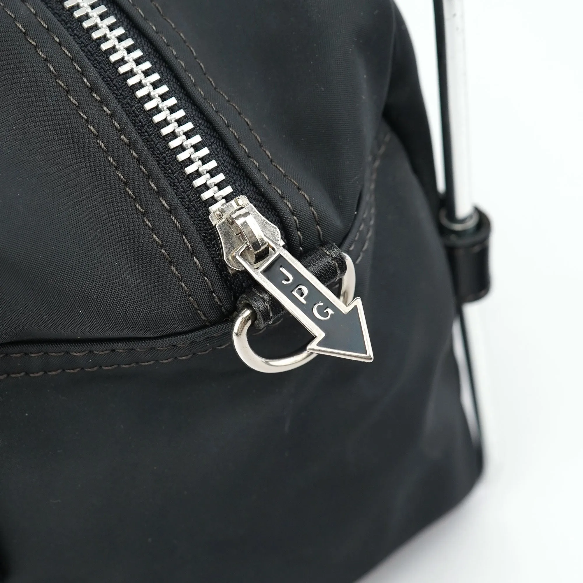 Black Nylon Pipe Frame Tote Bag