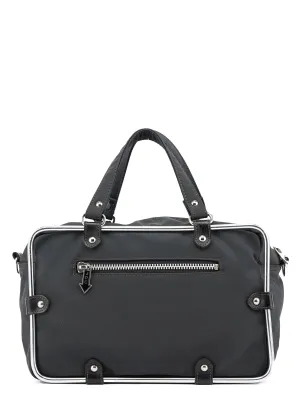 Black Nylon Pipe Frame Tote Bag