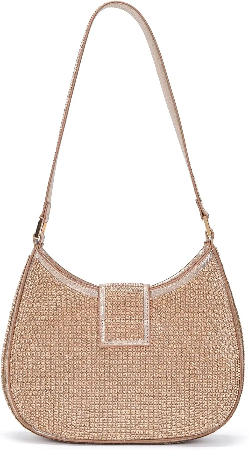 Bling Bling Rhinestone Crystals Evening Clutch Handbags for Women Sparkling Wedding Prom Party Club Purses (champagne)