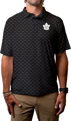 Blue 84 Men's NHL Officially Licensed Short Sleeve Performance Polo Strengthened All Over Print