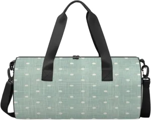 Blue Background Dots Sports Duffel Bag, Gym Tote Bag Waterproof Weekender Travel Bag for Overnight Travel Luggage Workout Women Men