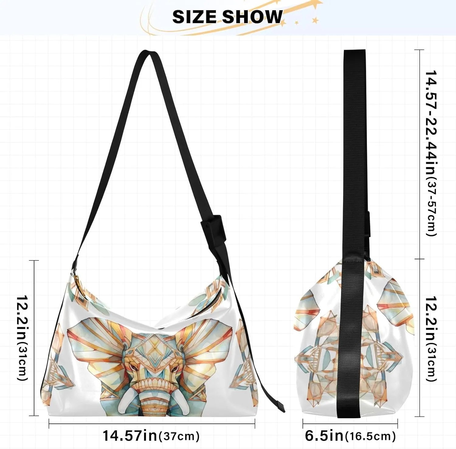Blue Butterflies on White Woman Shoulder Bag, Vegan Crossbody Bag, Vegan Shoulder Bag