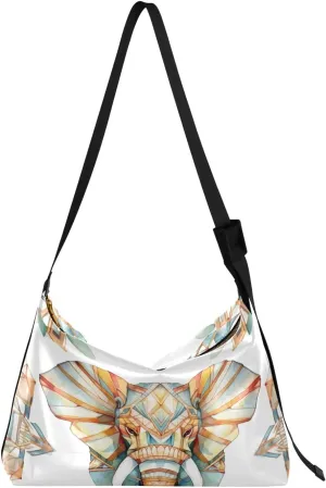 Blue Butterflies on White Woman Shoulder Bag, Vegan Crossbody Bag, Vegan Shoulder Bag